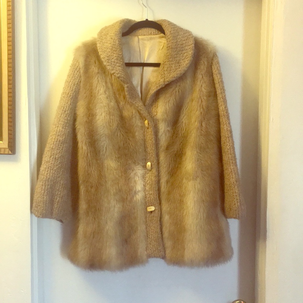 Fur coat vintage mod boho